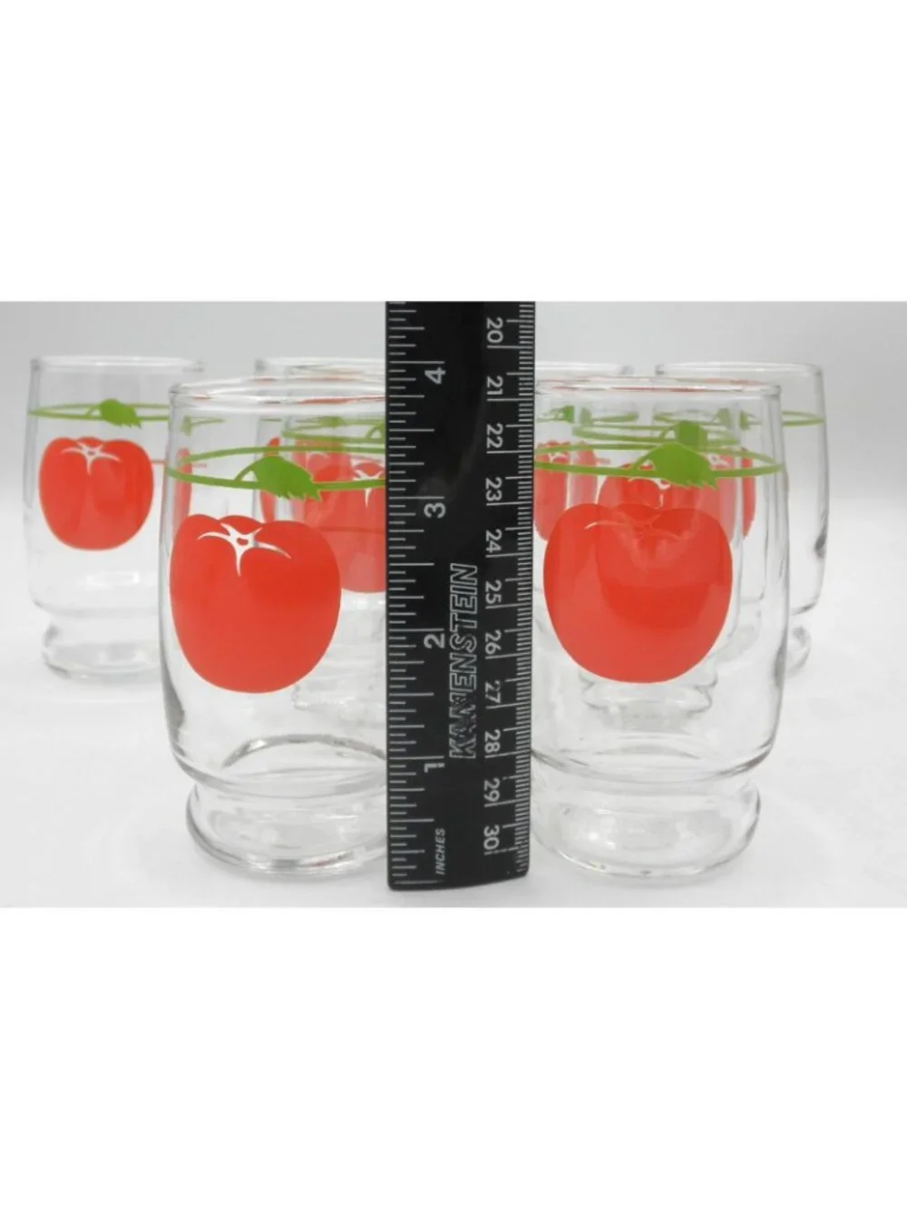 VTG Tomato Juice Glass Set of 8 Vintage 1950's 6 Ounce Capacity Marked K-LOR